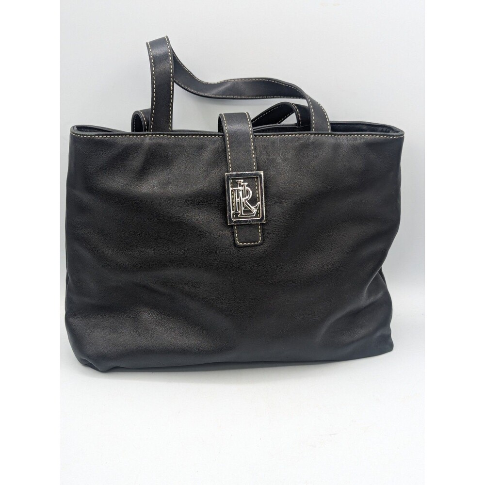 Vintage Lauren Ralph Lauren  Handbag Soft Leather Purse Metal Logo